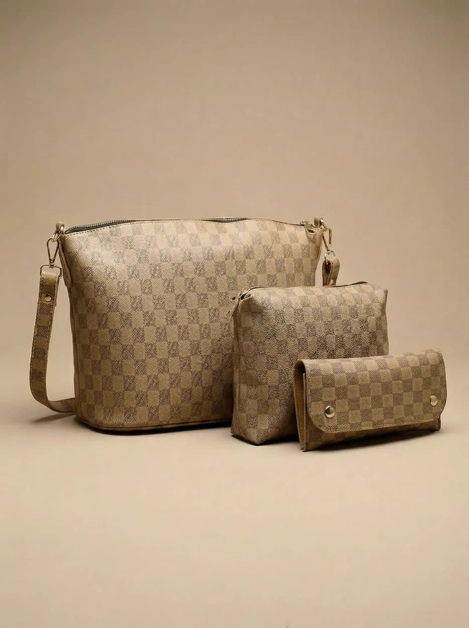 Chroma Check Shoulder Bag – Tang Checkered Handbag with Long Strap, view 1