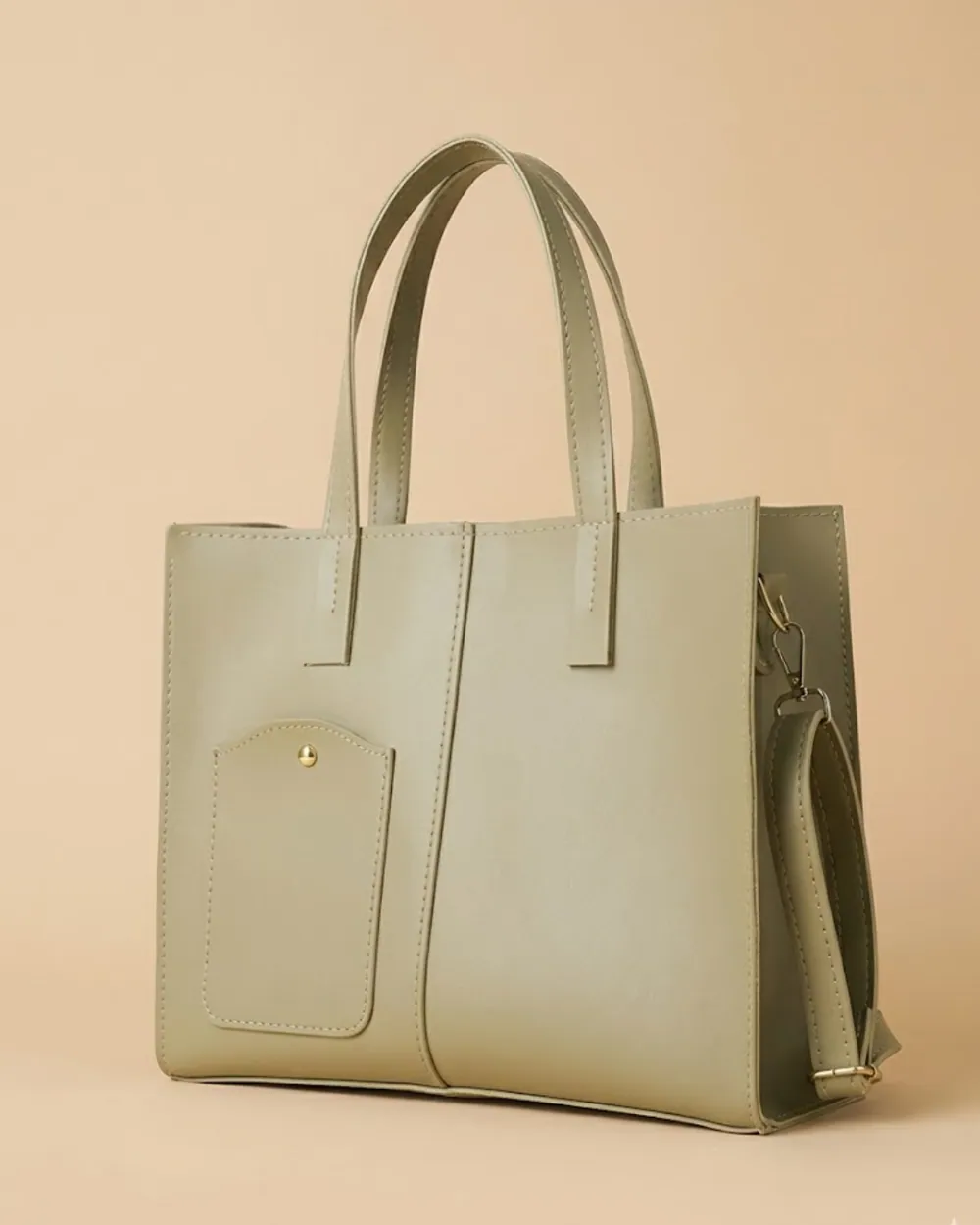 Modern Pocket Tote Beige, view 1