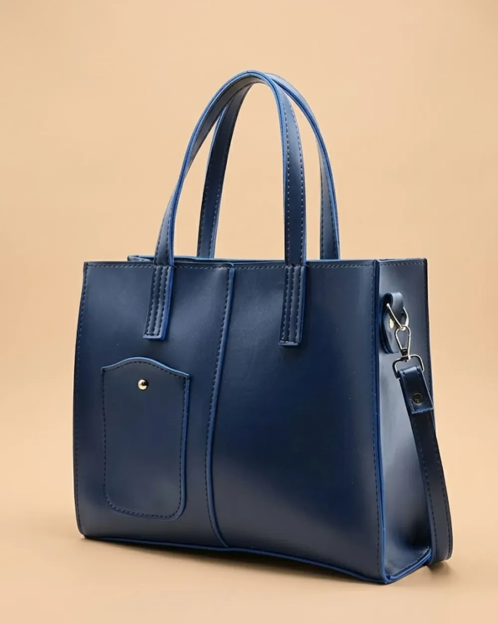 Modern Pocket Tote Navy Blue, view 1