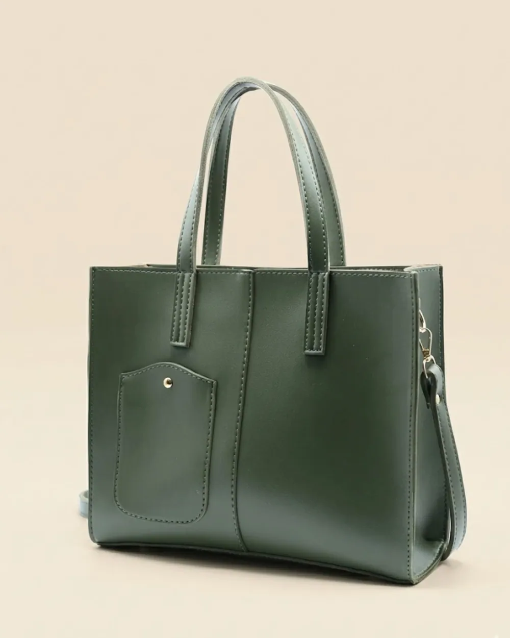 Modern Pocket Tote Olive Green, view 1