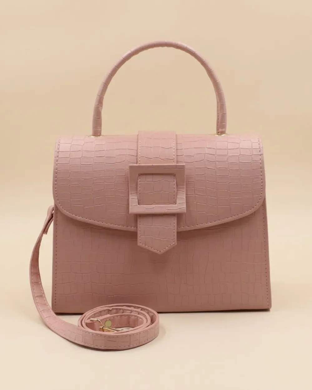 Formal Leather Woman Handbag - Pink, view 1