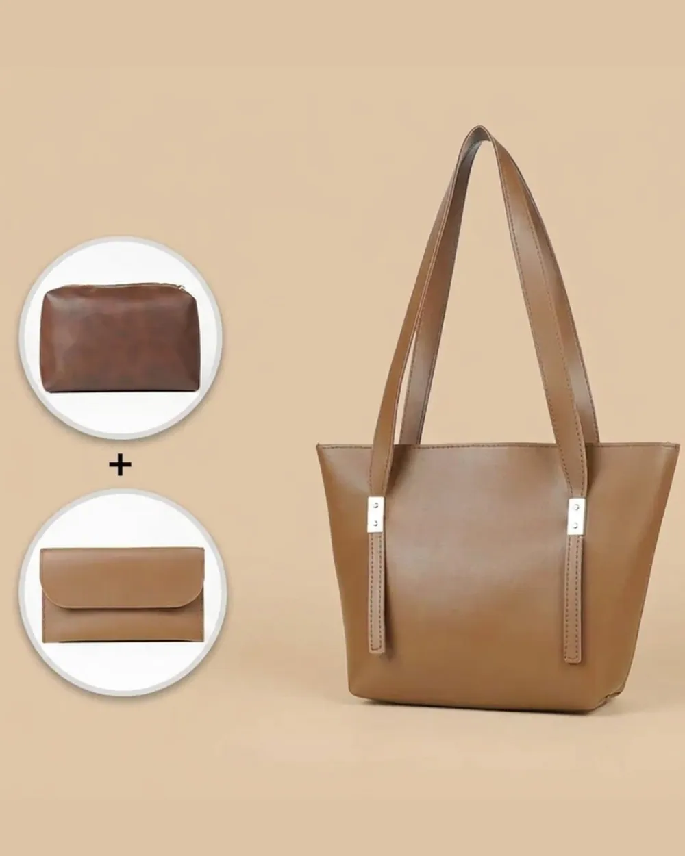 Grace Trio Handbag Set of 3 Brown, view 1