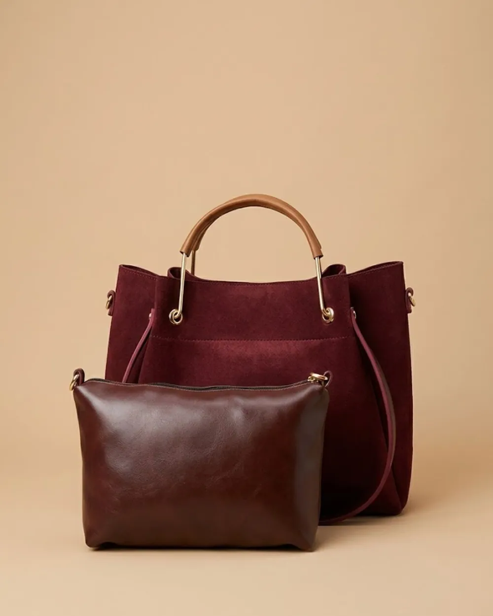 Quaint Top Handle Tote Bag - Maroon, view 1
