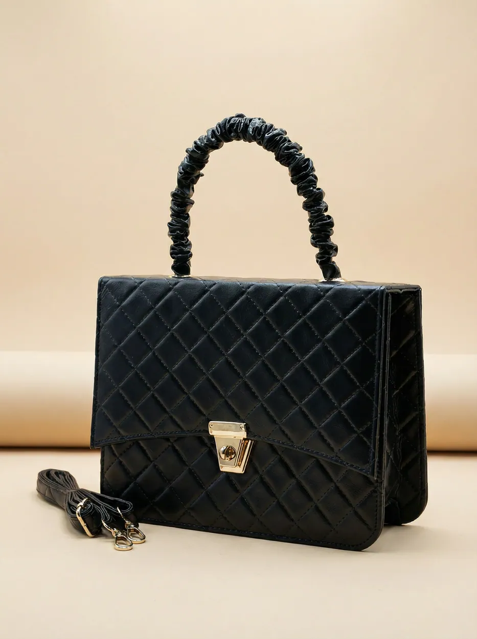Bella Quilta Tote Bag Black, view 1