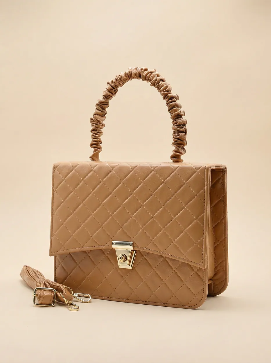 Bella Quilta Tote Bag Brown, view 1