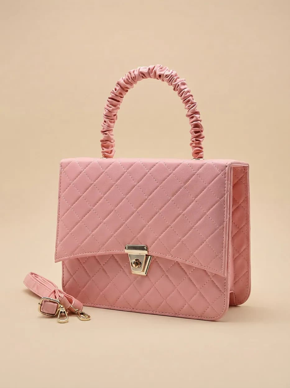 Bella Quilta Tote Bag Pink, view 1