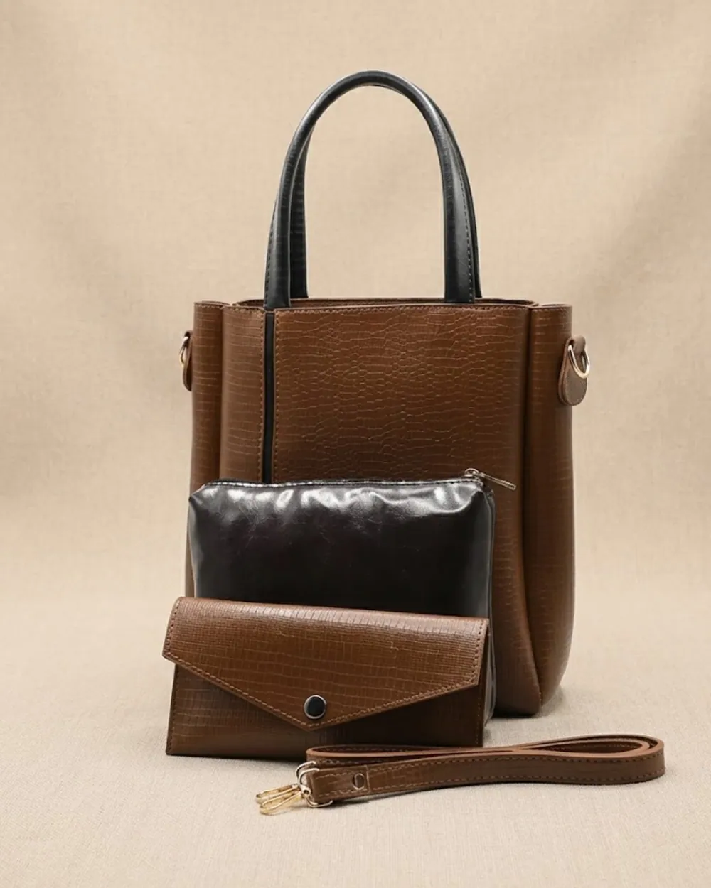 Urban Chic 4-in-1 Tote Bag Set – Espresso Brown, view 1